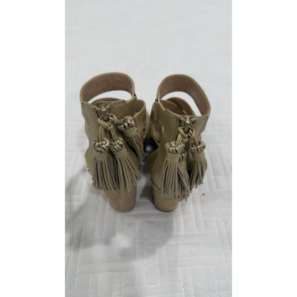 UGG Trina Metallic Gold Leather Tassel Espadrille Wedge Sandals 7.5 1092254 - Picture 3 of 8